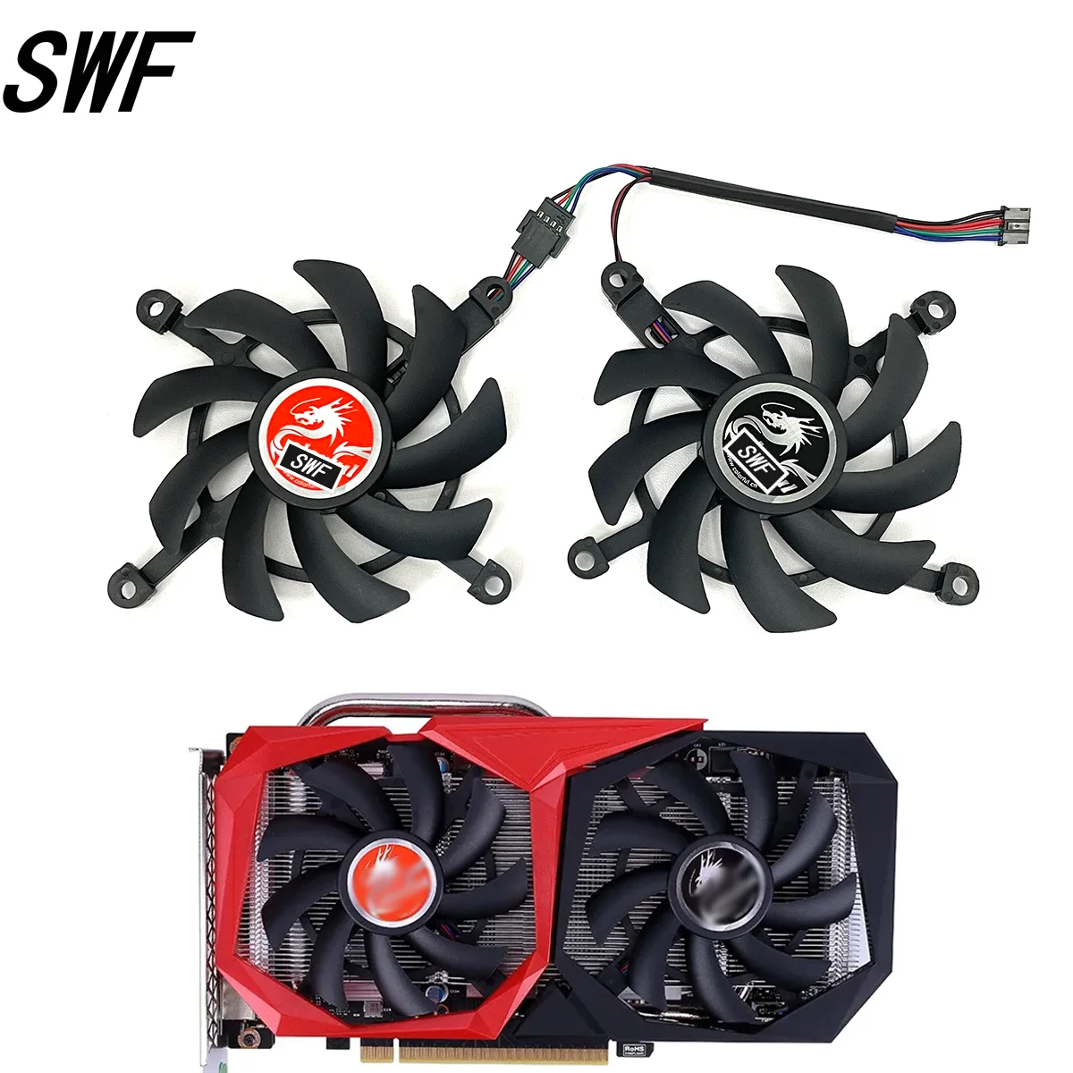 Rtx 2060 2060super Substitua por Colorido Geforce Gtx 1660ti 1650 1660 Super Placa Gráfica Ventilador de Refrigeração Peças Lote 4pin