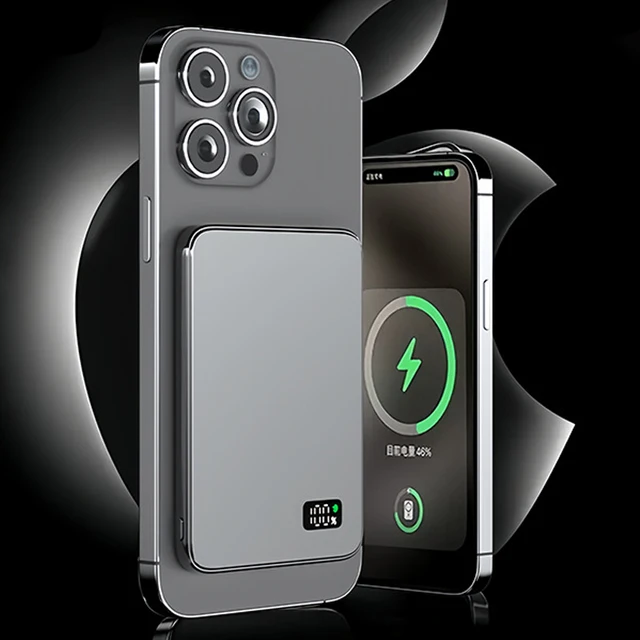 Ultra Thin MagSafe Power Bank, Magnetic Wireless Fast Charging, LED Display 1