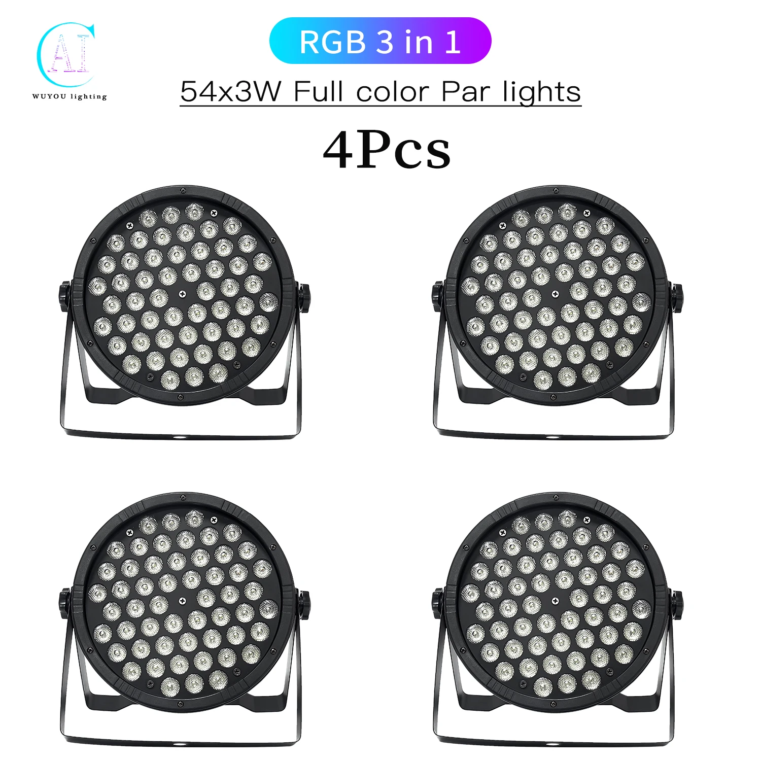 

4 шт./лот 54x3 Вт RGB 3 в 1 фотоэлемент искусственная звезда DMX512 управление стробоскопическим эффектом для диджея освещение для дискотеки свадьбы бара танцевальной комнаты сценическое освещение