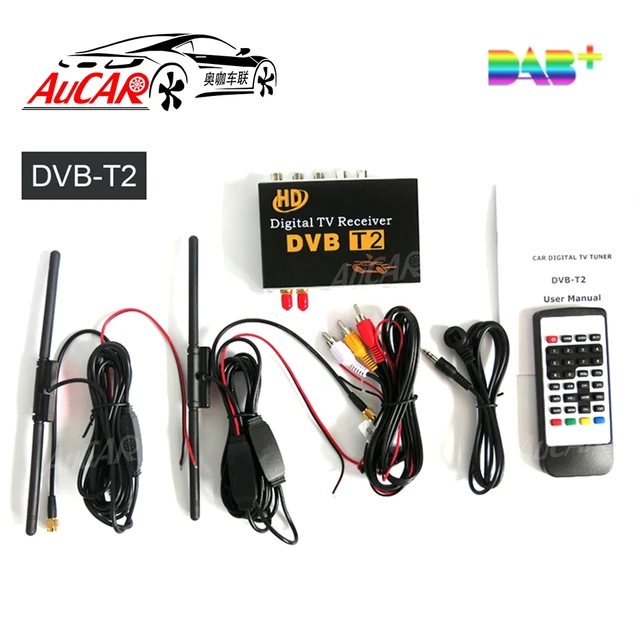Car DVB-T2 Tuner DVB-T2 Box Car Digital TV Receiver H.264 MPEG4 Digital SET  TOP BOX Two Tuner/Antenna for Car GPS Android player - AliExpress