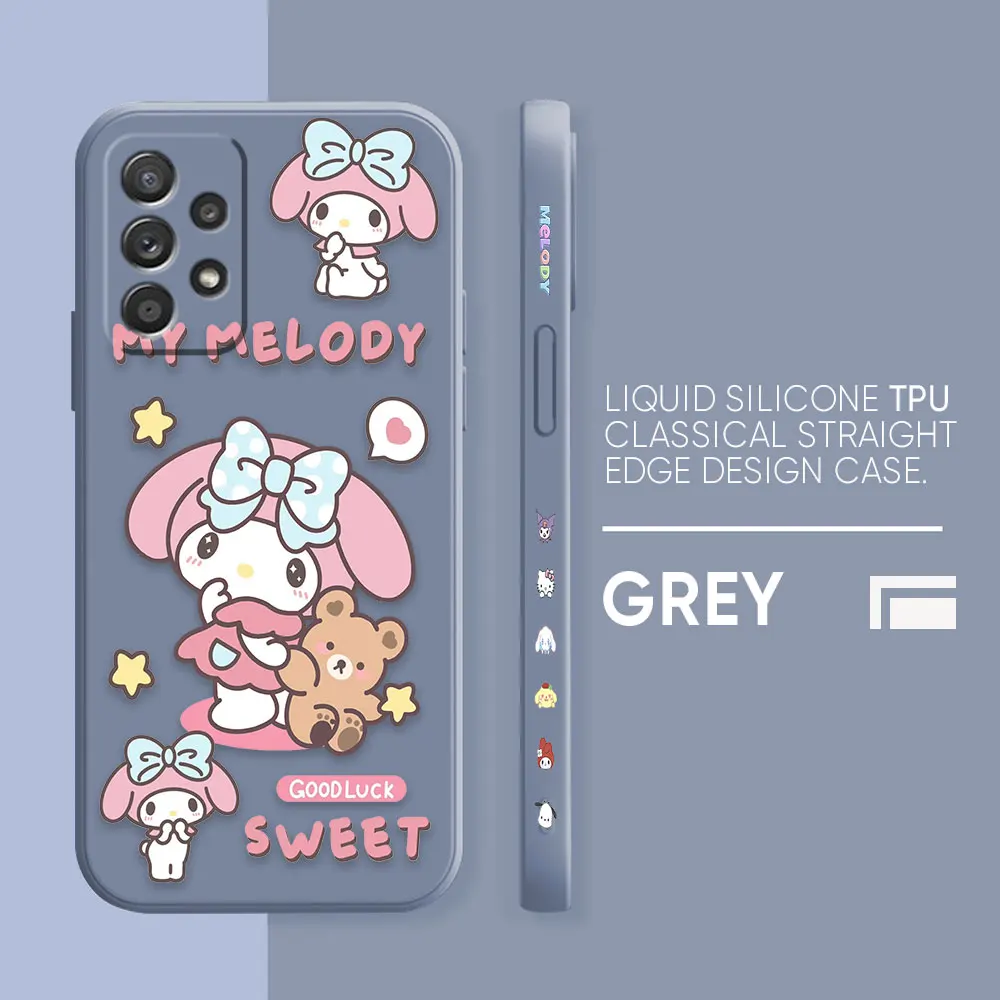 thumbnail image 1 of Case For Samsung Galaxy A91 A73 A72 A71 A53 A52 A51 A42 A33 AO3S 4G 5G Simple Liquid silicone Case Cartoon My Melody, 1 of 5