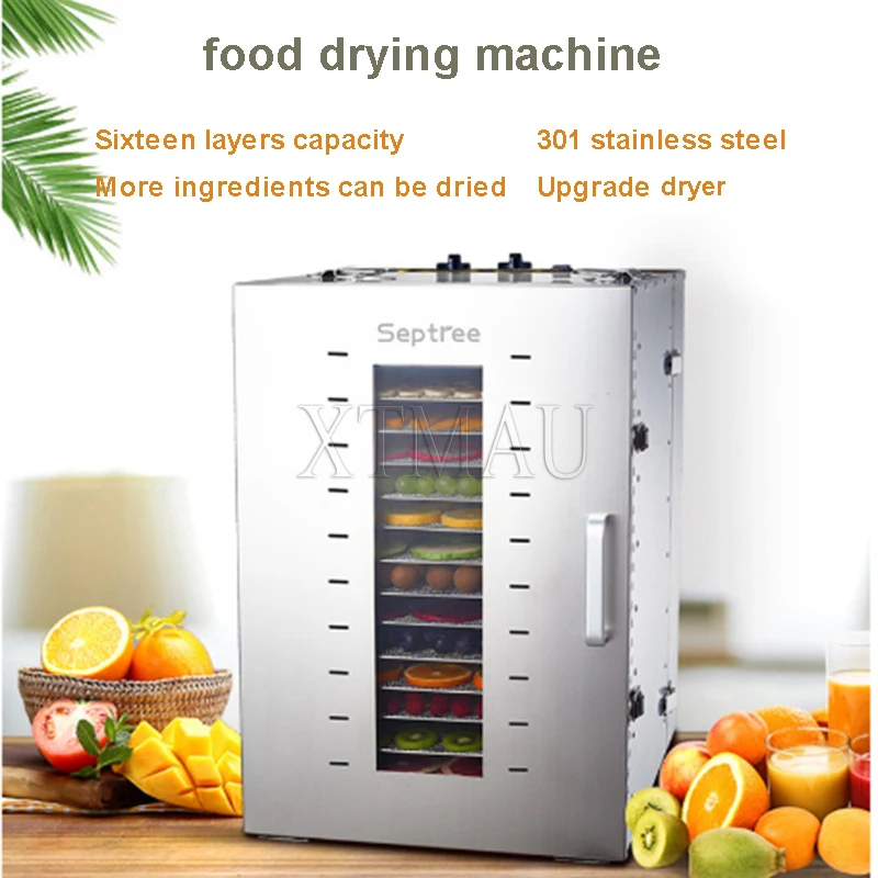 16 Layers Fruit Dryer Food Household Small Fruit Dryer Bean Dissolving Pet Food Dehydration Air Drying Machine Commercial