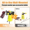 Pressure Washer Gun Holder, Power Washer Snow Foam Cannon Lance 1/4" Quick Connect Tool Organizer, Wall Mounted Nozzle Tips and 2