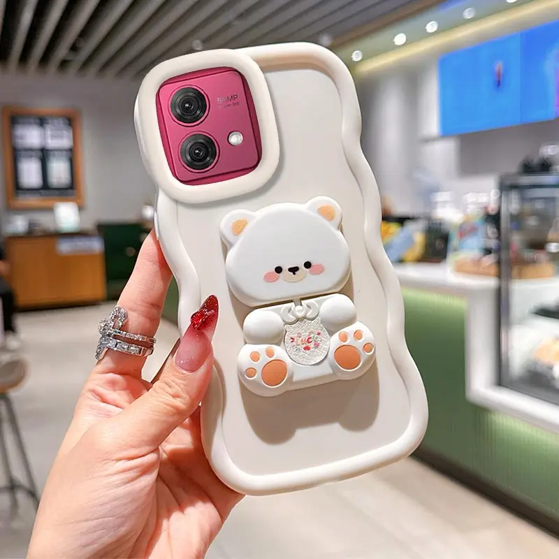 Wavy Shape Silicone Bracket Phone Case Cover