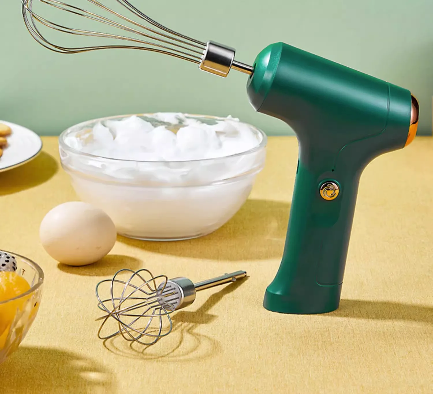 Home Baking USB Handheld Electric Whisk Whipping Cream Stirring Kitchen Gadgets Portable Electric Food Mixer Blender 3 Speeds 6