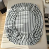 Bonenjoy 100% Cotton Fitted Sheet Yarn Dyed Bed Cover Stripe Style Bed Linen sabanas Elastic Bedsheet (Pillowcase Need Order) 6