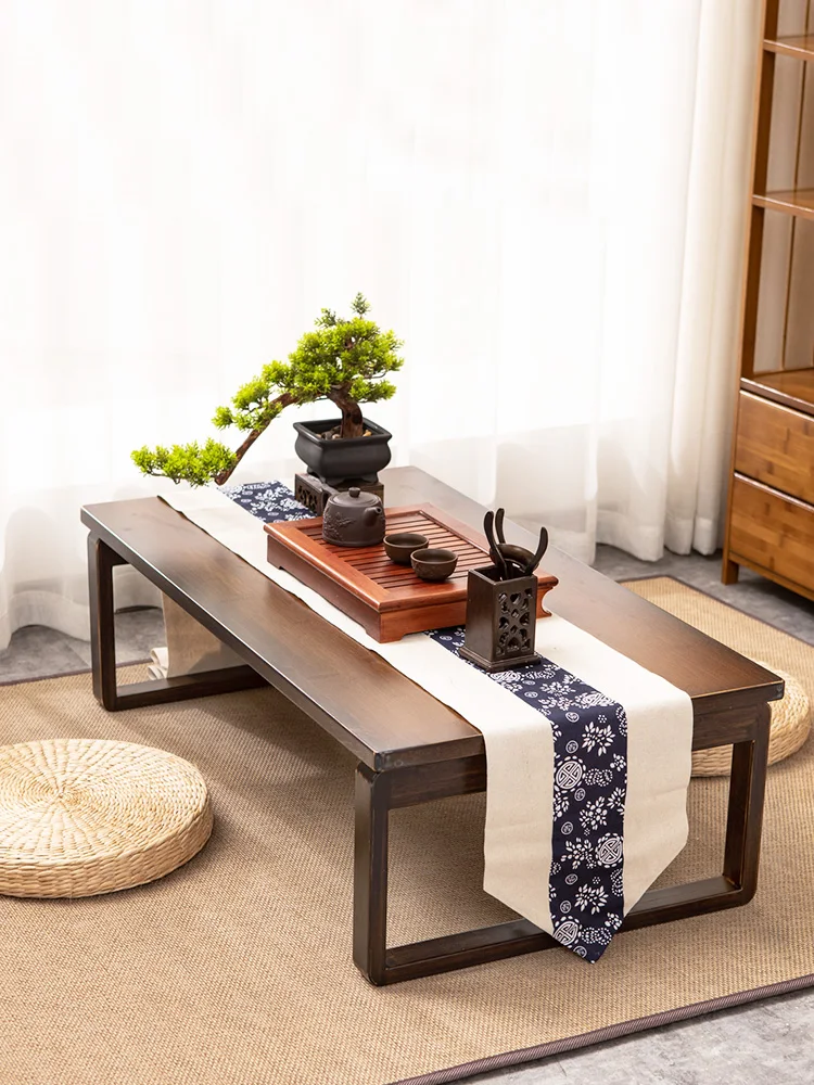 

Xl Folding Japanese Tatami Tea Table Small Coffee Table Kang Table Low Table Solid Wood Sitting Floor Bedroom Bay Window