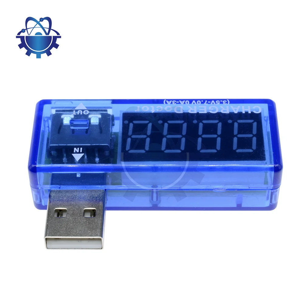 DC 3.3-7.5V Digital USB Mobile Power Charging Current Voltage Tester Meter Mini USB Charger Voltmeter Ammeter Turn Transparent