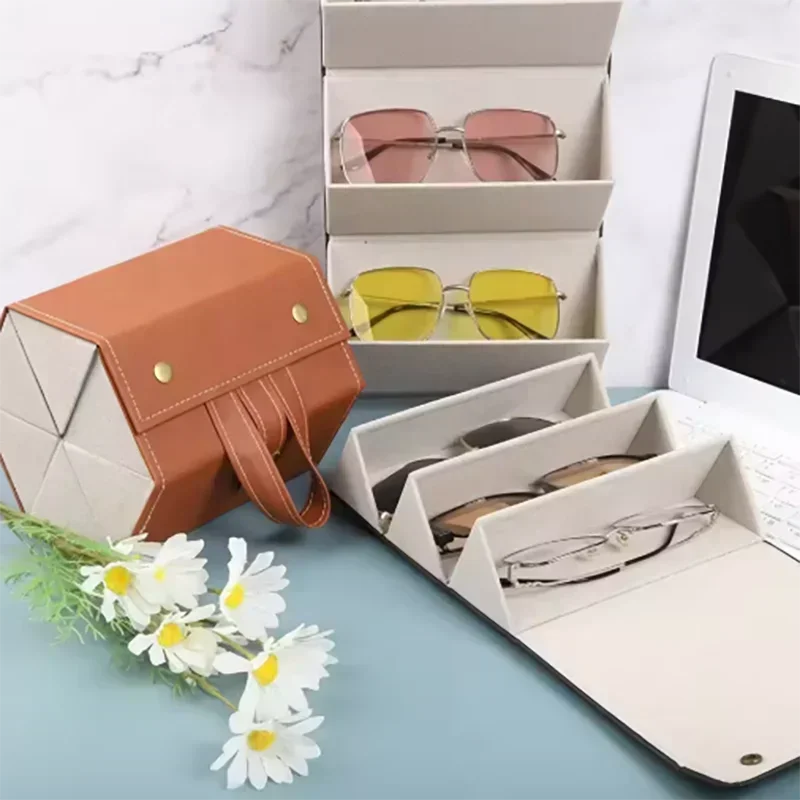 1pc-Sunglasses Organizer Portable Foldable Wall Mounted Box