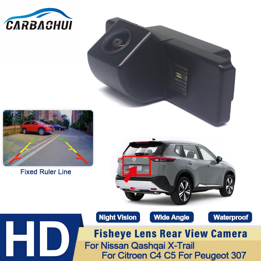 170 ° Hd Night Vision 1080P Luce Targa Telecamera Posteriore Per Nissan Qashqai X-Trail Per Citroen C4 C5 Per Peugeot 307 Auto