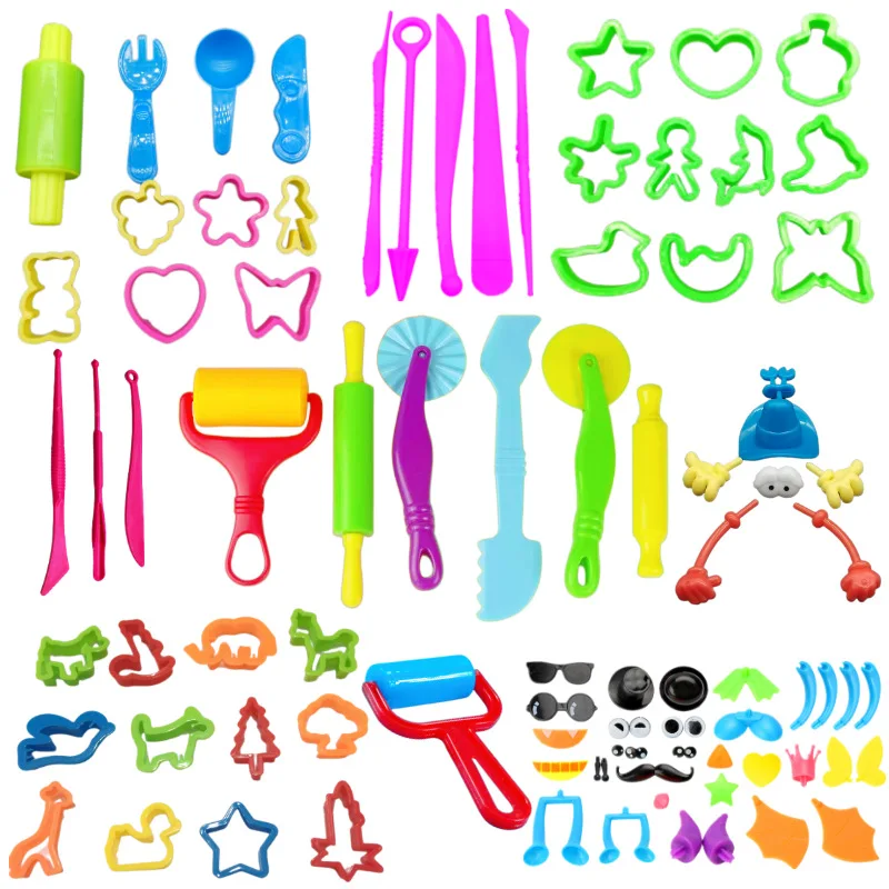 Baby DIY Slimes Accessories Toy Sand  Clay Tool Set Plasticine Modeling Soft Clay Kit Cutters Molds Educational toy for Children 2