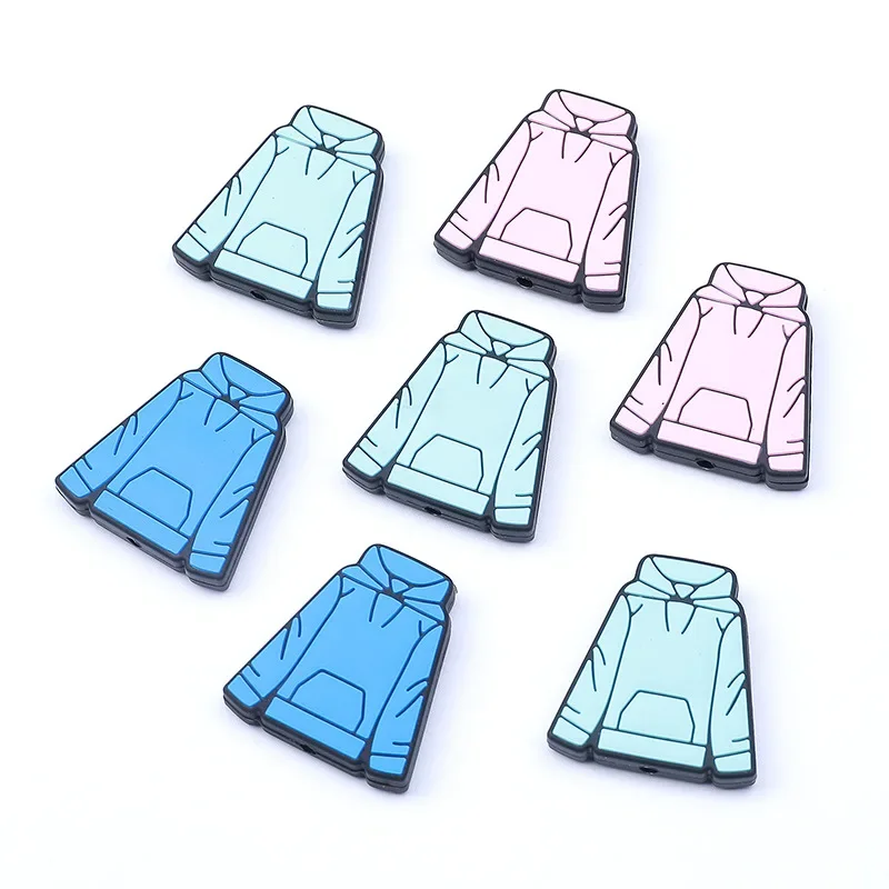 

10pcs New Clothing Focal Silicone Beads BPA Free Silicone Baby Teether DIY Jewelry Pacifier Chain Clips Baby Toys Accessories