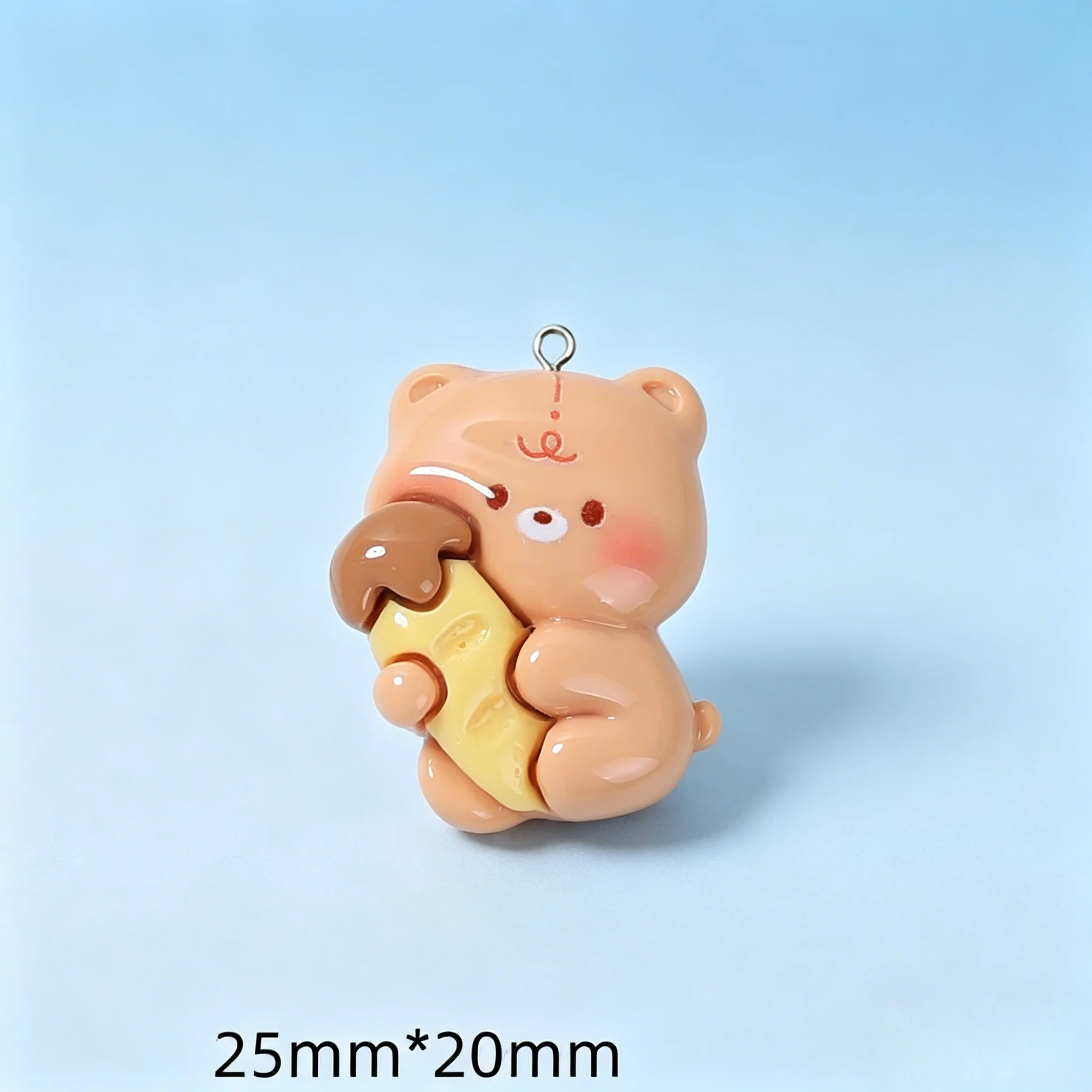 10개 빵곰 레진 참, DIY 쥬얼리 펜던트(귀걸이, 키체인용)