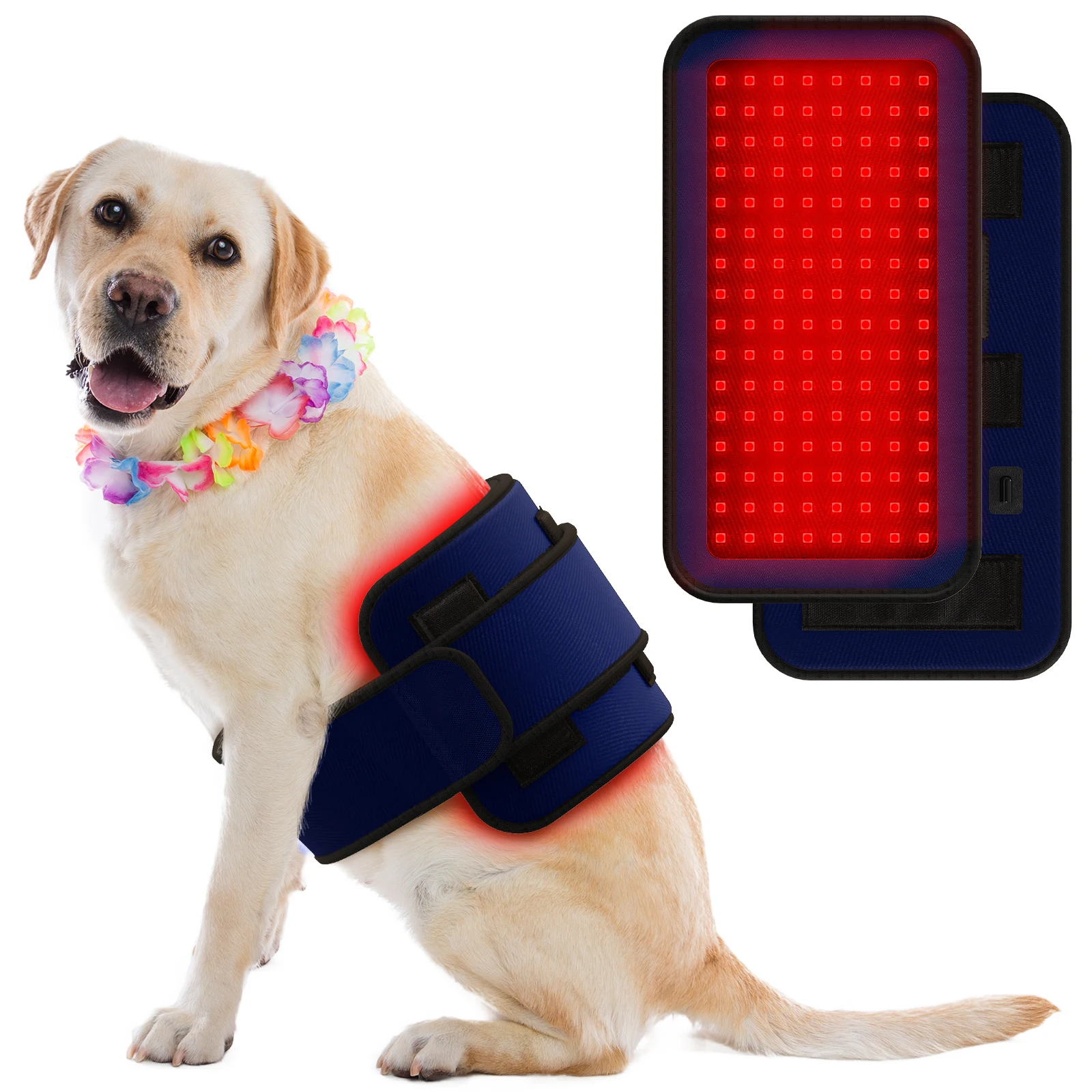 Red Light Therapy Belt for Animals Joint Pain Skin Disease 660nm 808nm 384 Diodes Cold Laser Therapy Device for Pets Pain Relief