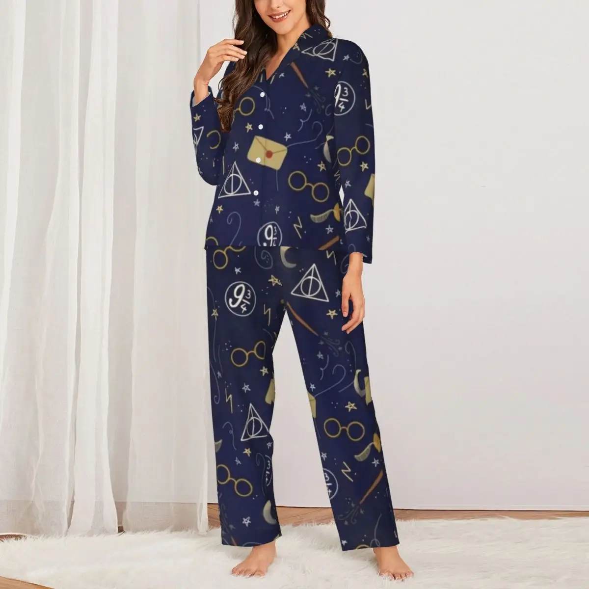 Harry James Potter Women Pajamas 2 Pieces Set Loungewear pyjama pour femme 3
