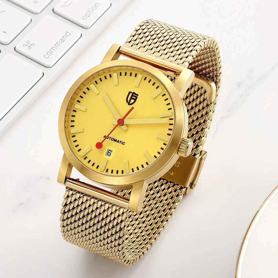 自動巻き腕時計,ゴールド,自動巻き,高級ブランド,超発光,スイス製,男性