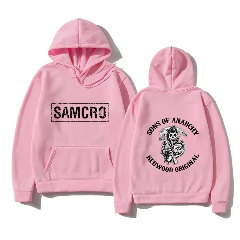 Men's Pure Cotton Hooded Sweatshirt Sons of Anarchy SAMCRO Double-sided Printed Men's and Women's Fashion Brand Design Pullover 2