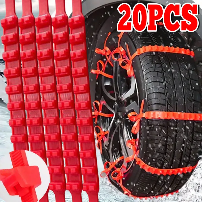 10/20cs Outdoor Car Tire Chains Winter Snow Anti-Skid Tyre Cable Ties Auto Snow Tire Tyre Anti Skid Chain Emergency Accessories tire chains
