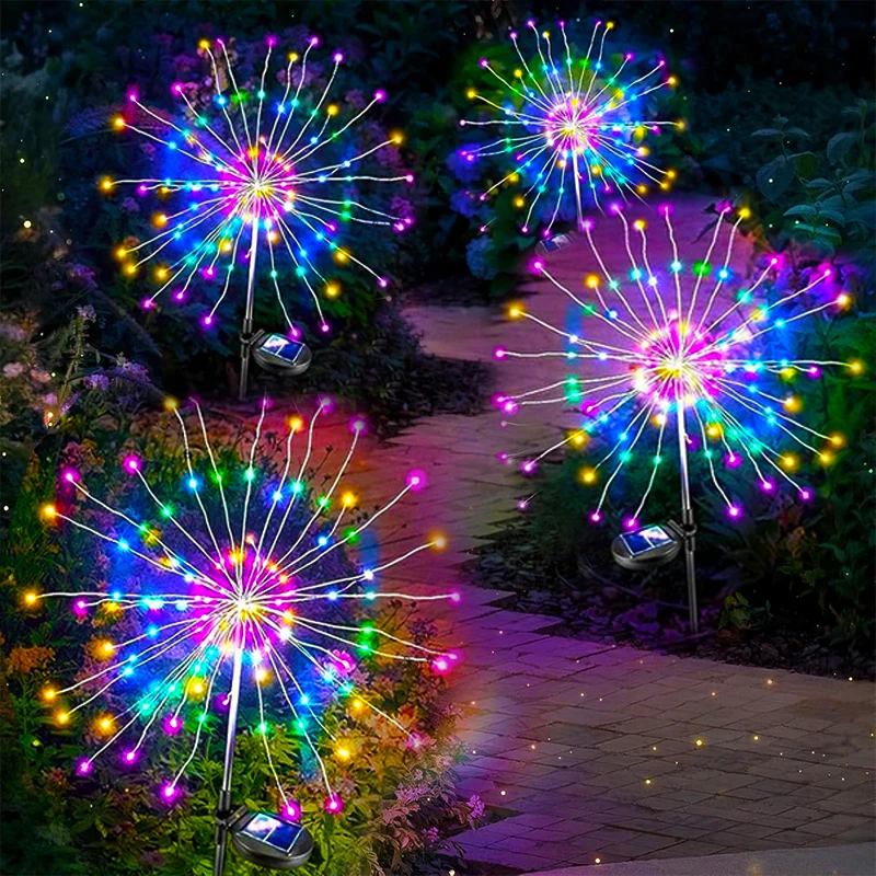 Pack De 2 Luces Solares Hadas 120 LED | Impermeable IP65 Para Jardín | 8 Modos De Iluminación | Exterior E Interior