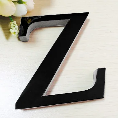 3D Acrylic Wall Ornaments Black Alphabet 37