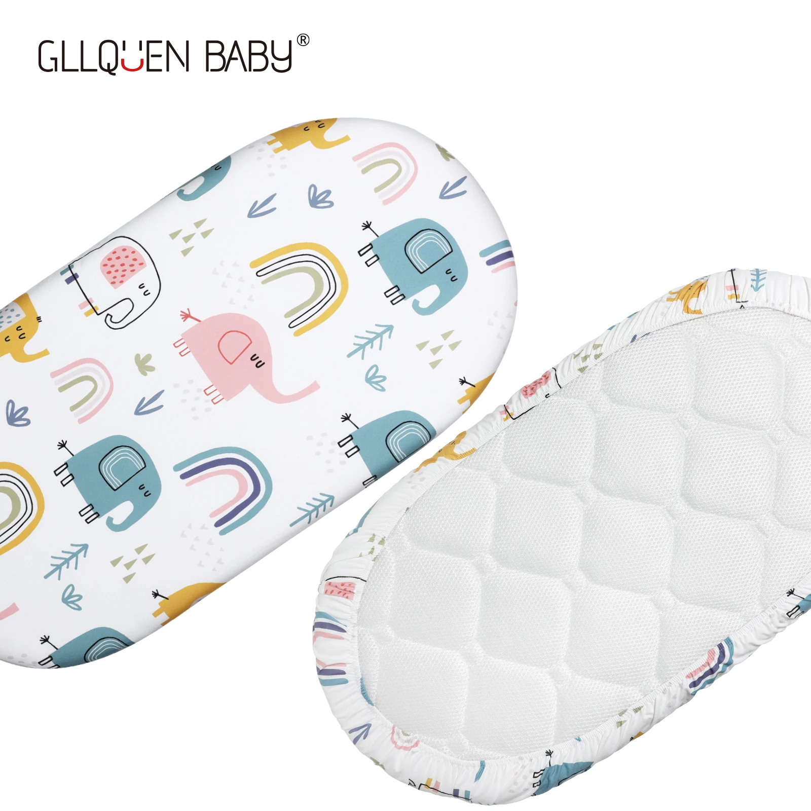 Baby Bassinet Sheet Ultra Soft Fitted Sheet Universal Fit for Bassinets Baby Cradle Moses Basket Oval Rectangle Pad/Mattress