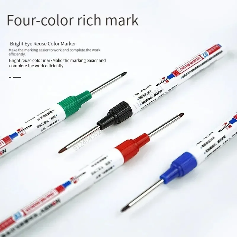 Long Nib Markers Markers Pen Marker Pens 4Pcs/Set 30mm Deep Hole Long Nib Head Markers for Metal Perforating Pen Waterproof Bathroom Woodworking Decoration Multi-Purpose