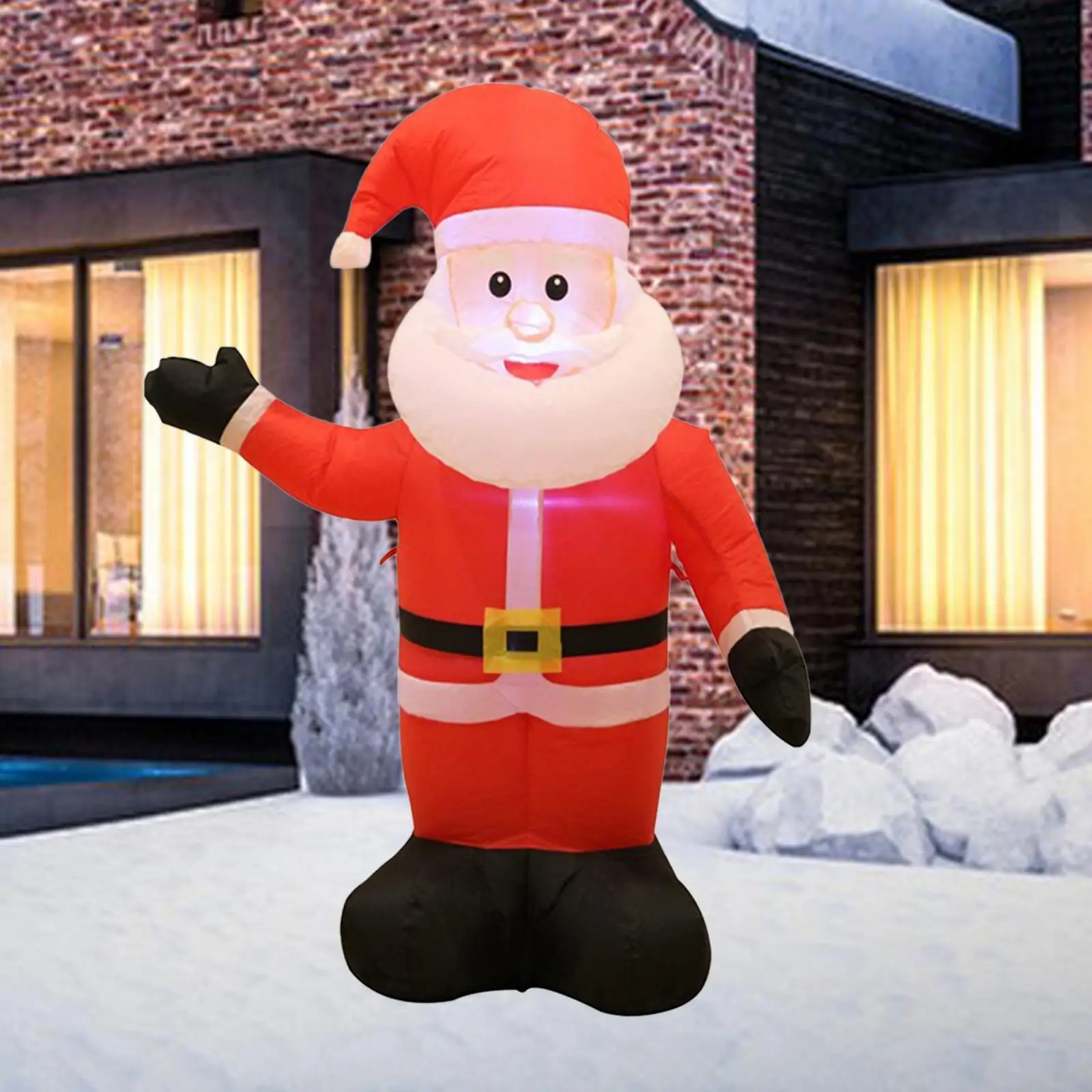 

120cm Christmas Santa Claus Inflatable Decoration EU 220V Cute Xmas Ornament for Winter Yard Decor Reinforced Seam Lightweight