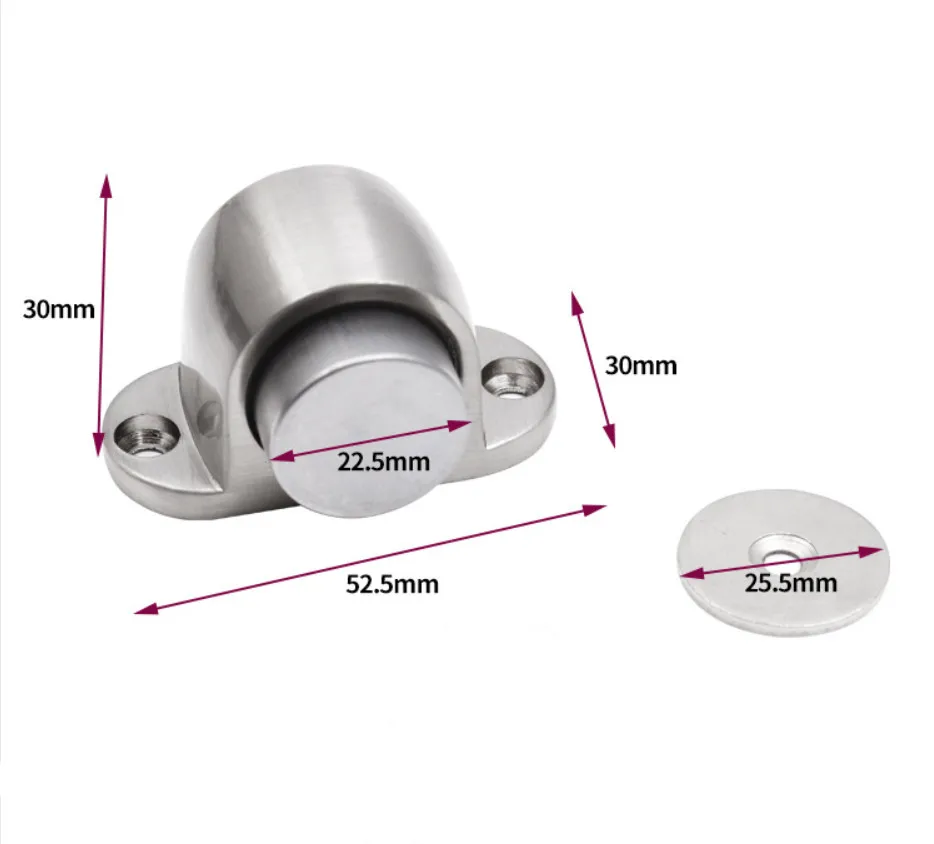 Stainless Steel Magnetic Door Stopper Suction Gate Supporting Hardware Powerful Mini Door Stop with Catch Screw Mount