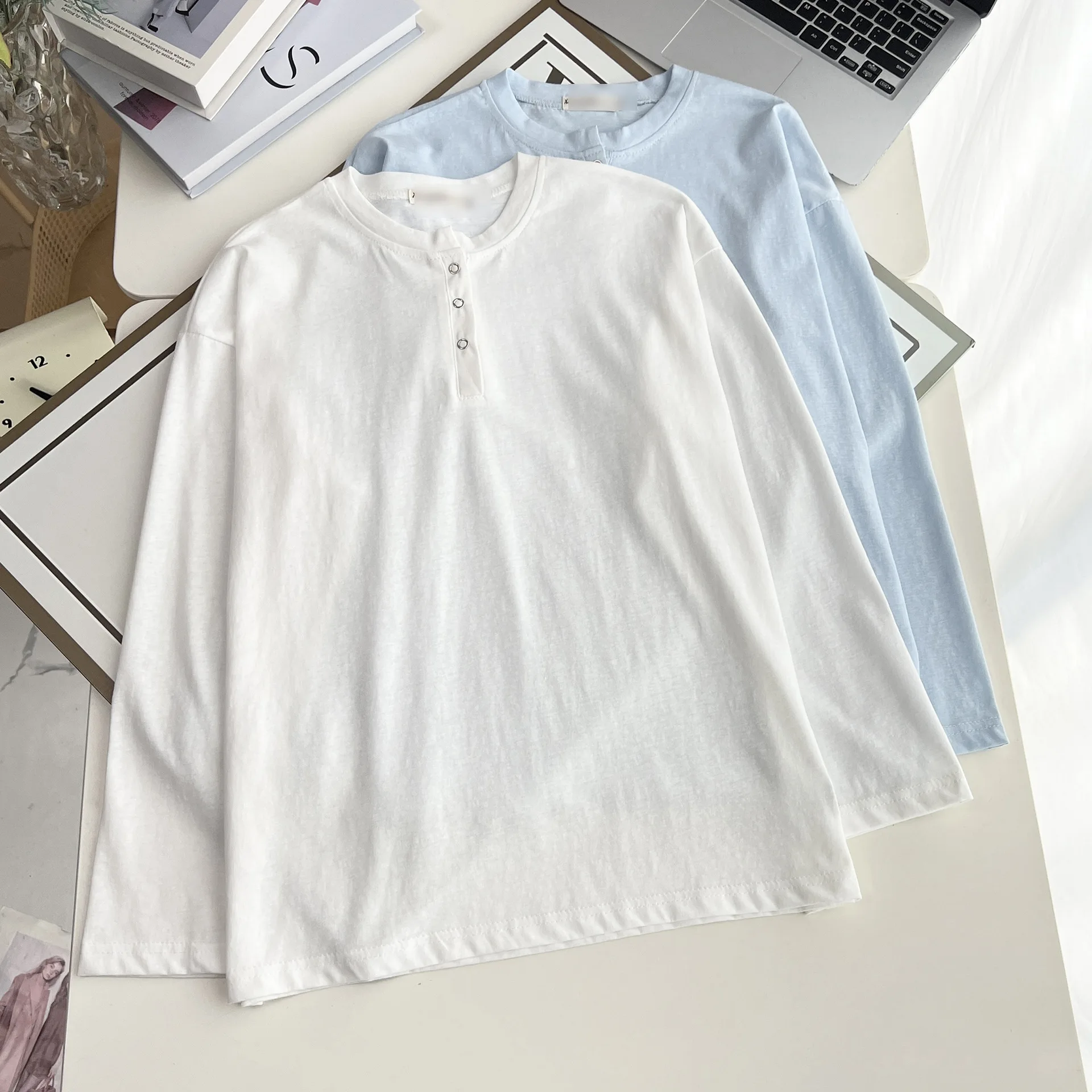 Fashion Plus Size Women's T-Shirt Autumn New Simple And Casual Basic Long Sleeve Tops 810