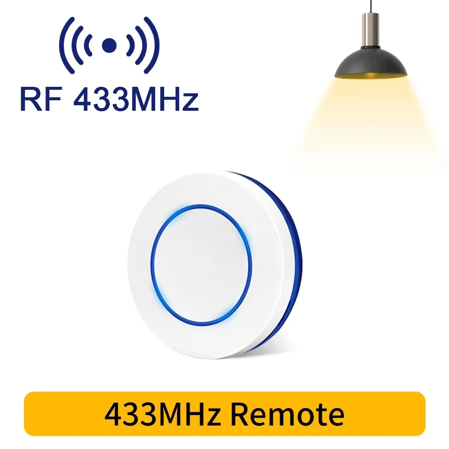 Rf 433mhz sem fio 10a relé receptor interruptor de luz controle remoto 220v 110v mini botão redondo interruptor do painel parede para lâmpada led