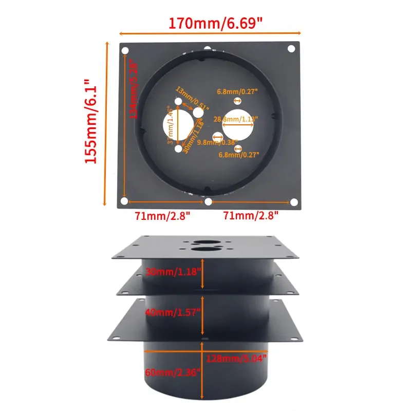 Diesel Heater Chinese Diesel Heater Mounting Plate Stainless Steel 30/40/60mm Turret Planar Turret Bracket Air Parking Heater Car Accessories