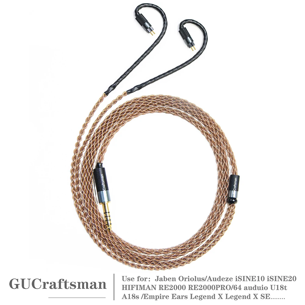

GUCraftsman 6N Single Crystal Copper 0.78mm Earphone Replacement Cables for 64audio A12t/U12 A18 TIA Oriolus RE2000PRO iSINE20