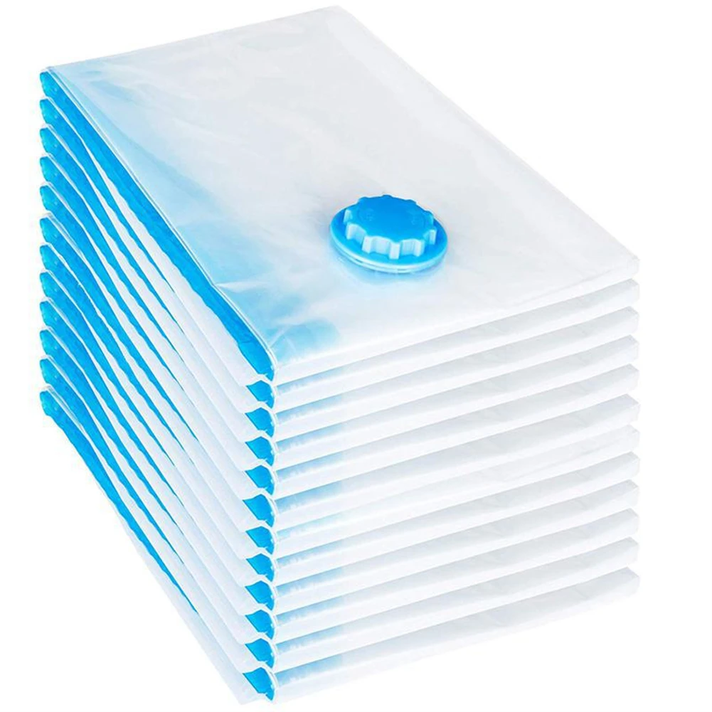 

Vacuum Storage Bags With Valves Transparent Folding Compressed Space Storages Bags Travel Seal Packet Organizers For Towel Cloth