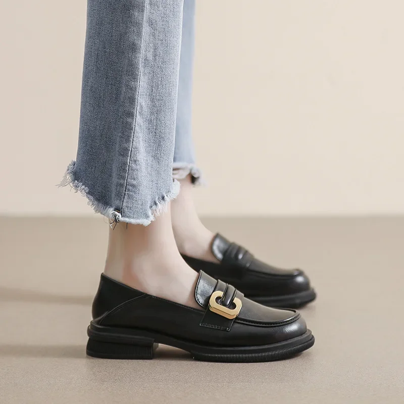 Women Shoes Casual Loafers Ladies Pumps Lolita Shoes Slip One Round Toe Clollege Students JK Girls Single Shoes Zapatos De Mujer