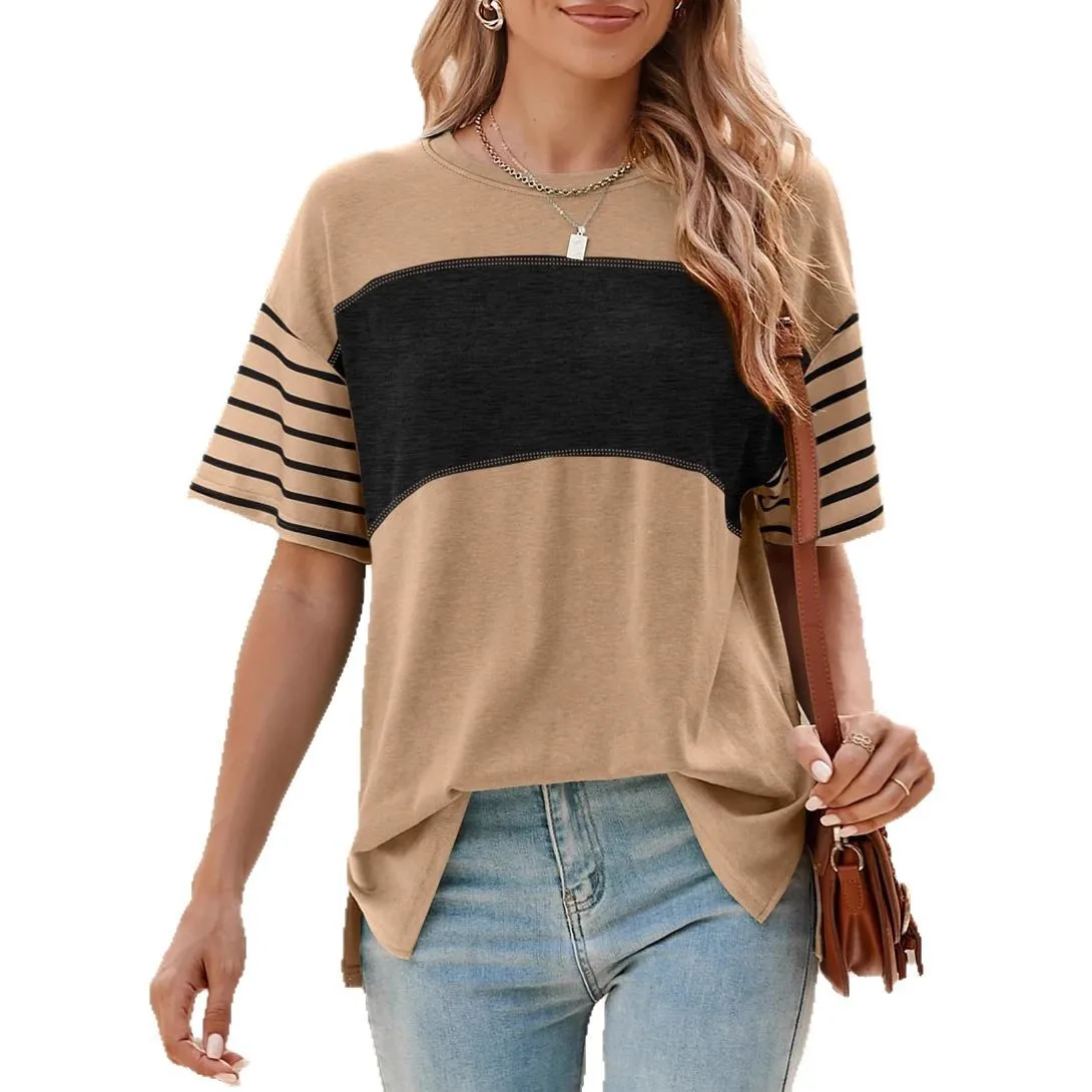 Women Summer Striped Loose Fit Tshirts