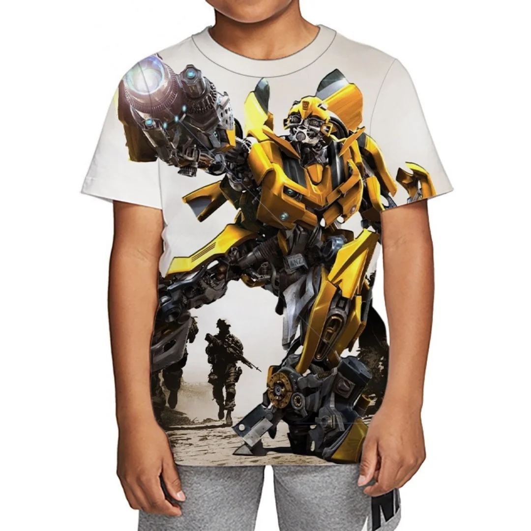 Transformers Optimus Prime Bumblebee 3D Printed Children's T-shirt, Boys' Fashion Casual Comfortable Top 2025 New Edition 5
