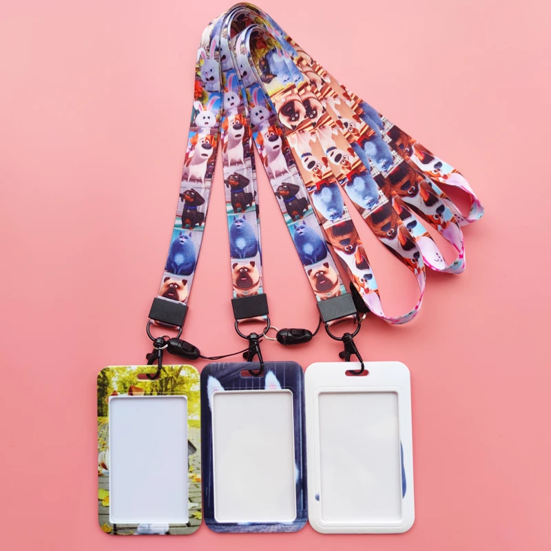Lovely Pets Lanyard & ID Card Holder with Animal Designs – Badge Holder Neck Strap and Key Chain