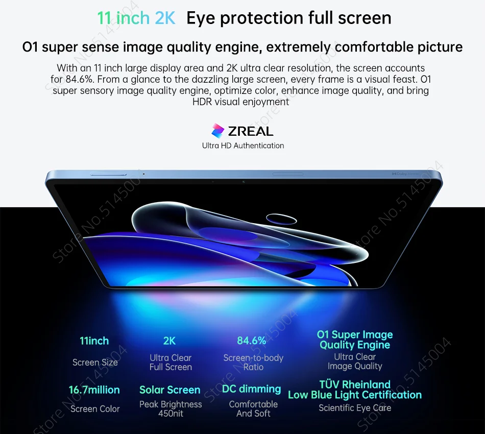 Realme Pad X 6GB 128GB Andorid Tablet- 11 inch 2k eye protection full screen- Smart cell direct 