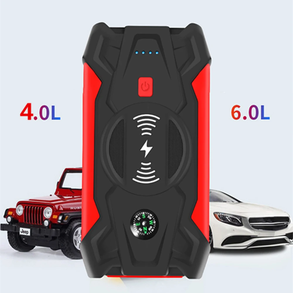 gooloo jump starter 28000mAh Car Battery Jump Starter Portable Emergency 12V Auto Battery Booster 5V/1A USB Output Wireless Charging LED Flashlight car jump starter