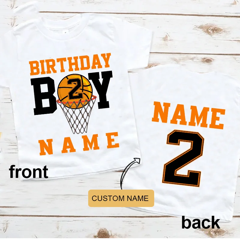 

Basketball Birthday Party T Shirt Personalized Toddler Boys Shirt Kids Basketball Birthday Shirt Custom Name Baby Tops Outfits