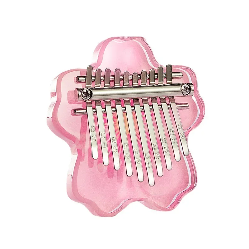 Mini Kalimba 10 Keys Acrylic Thumb Piano Crystals Finger Piano Keyboard Instrument With Learning Book Gifts For Adult Kids