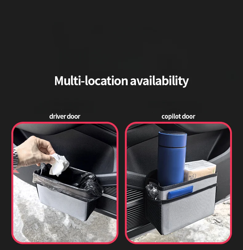 🚘Compact Car Organizer – Hanging Trash Bin with Storage Pockets🗑️