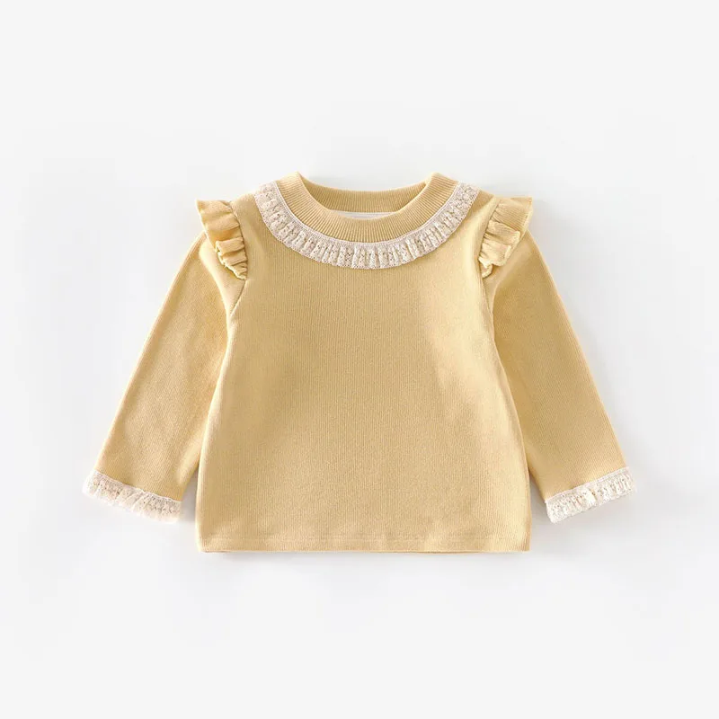 Girls Autumn Long Sleeved Lace Undershirt