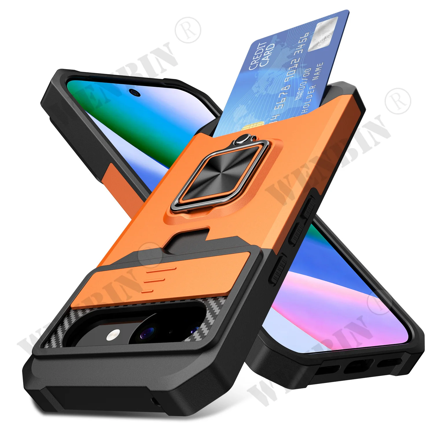 Heavy Duty Protective Case with Sliding Camera Cover and Card Clip