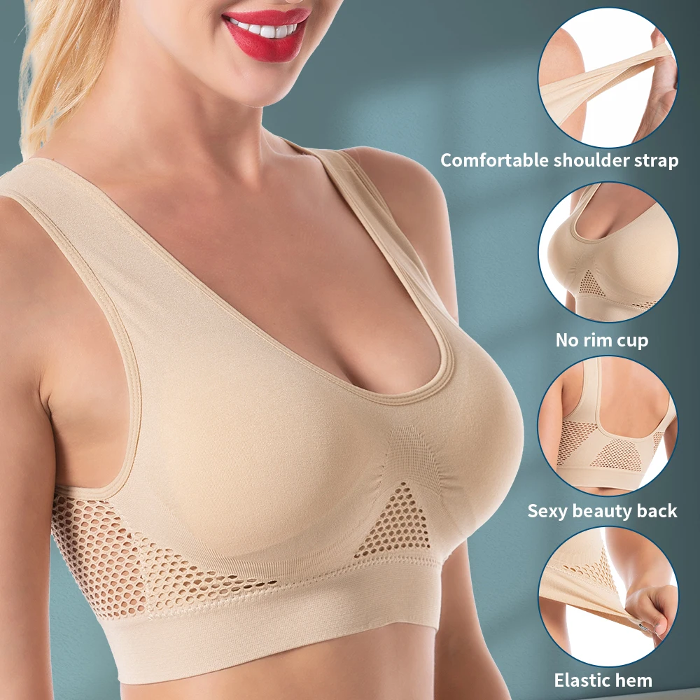 

New Sexy Wireless Seamless Bras For Women Top Bh Plus Size Mesh Bras Large Size Bralette Woman Brasier Sports Bra Without Frame