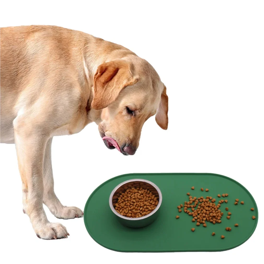 Silikon-Napfunterlage für Haustiere, wasserdicht, verhindert Verschütten, Futterunterlage für Hunde, Katzen und Kätzchen_voghion.com