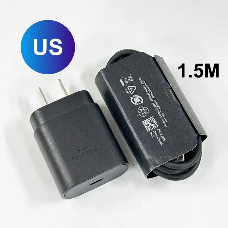For Samsung Charger 25W Type C Fast Charge Charger 1M 1.5M 2M Cable for Galaxy S26 S25 S24 S23 S22 S21 Z Flip 8 A56 A36 A17 A35