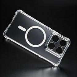 Clear Magnetic TPU Shockproof Phone Case Cover for Clear