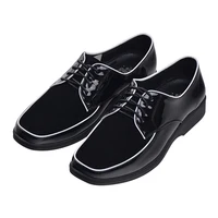 Europe Trend Black Dancer Shoe Popping Hip Hop Dance Suede Patent Genuine Leather Shoes Locking Poppin Performance Shoes White 1