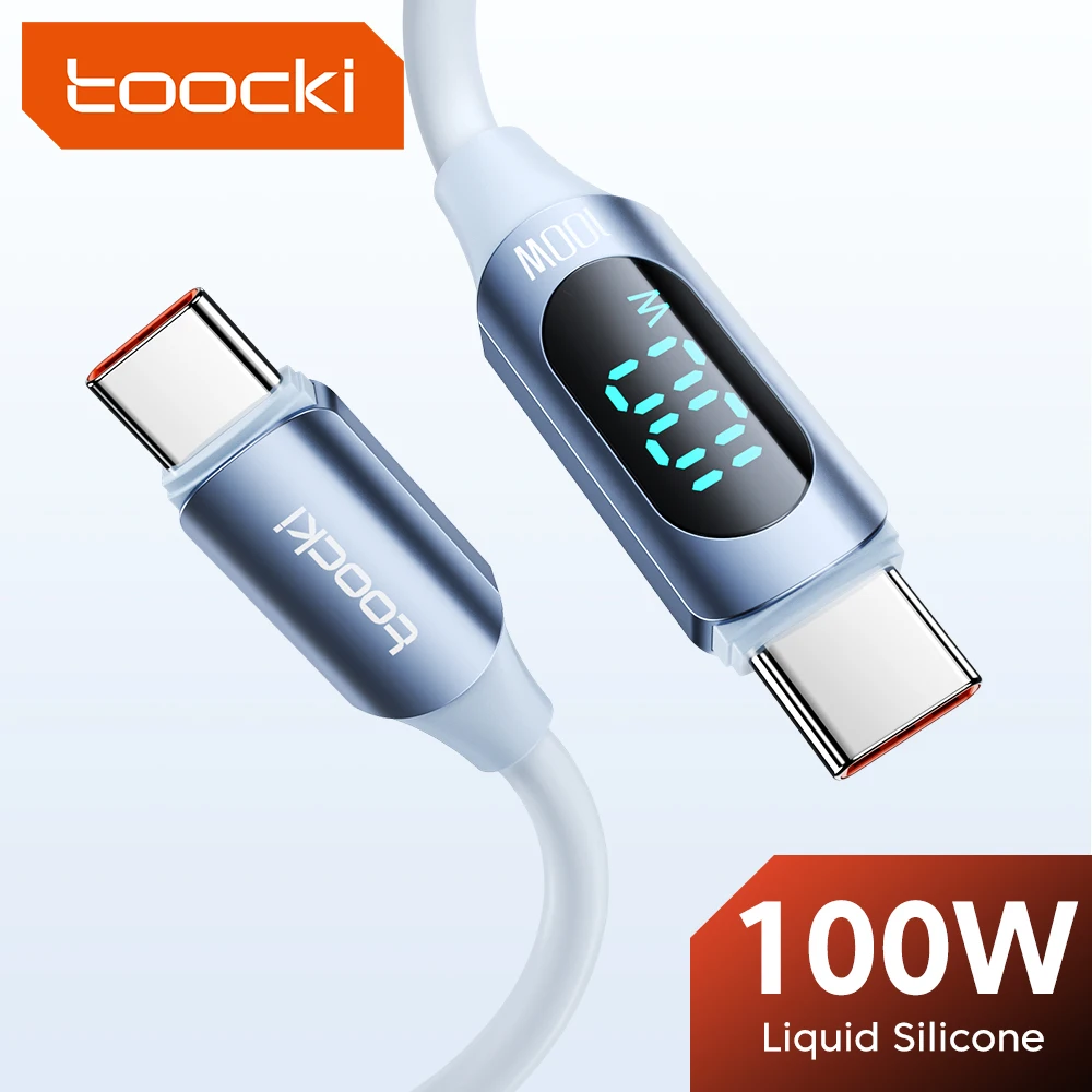 Câble Chargeur Rapide USB-C Toocki 100W - USB-A Vers Type-C, Transfert Données, Nylon, 2 Ports